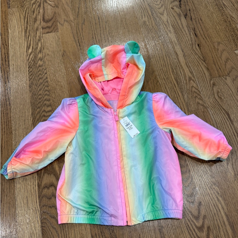 GAP Baby Vibrant Pastel Hooded Windbreaker Jacket 18-24 months NWT